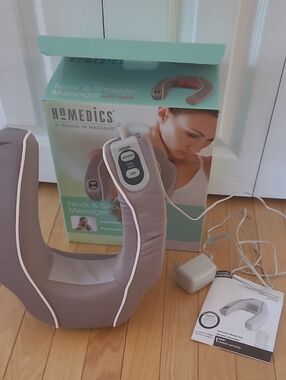 Homedics Neck & Shoulder Massager in Taupe with White Trim